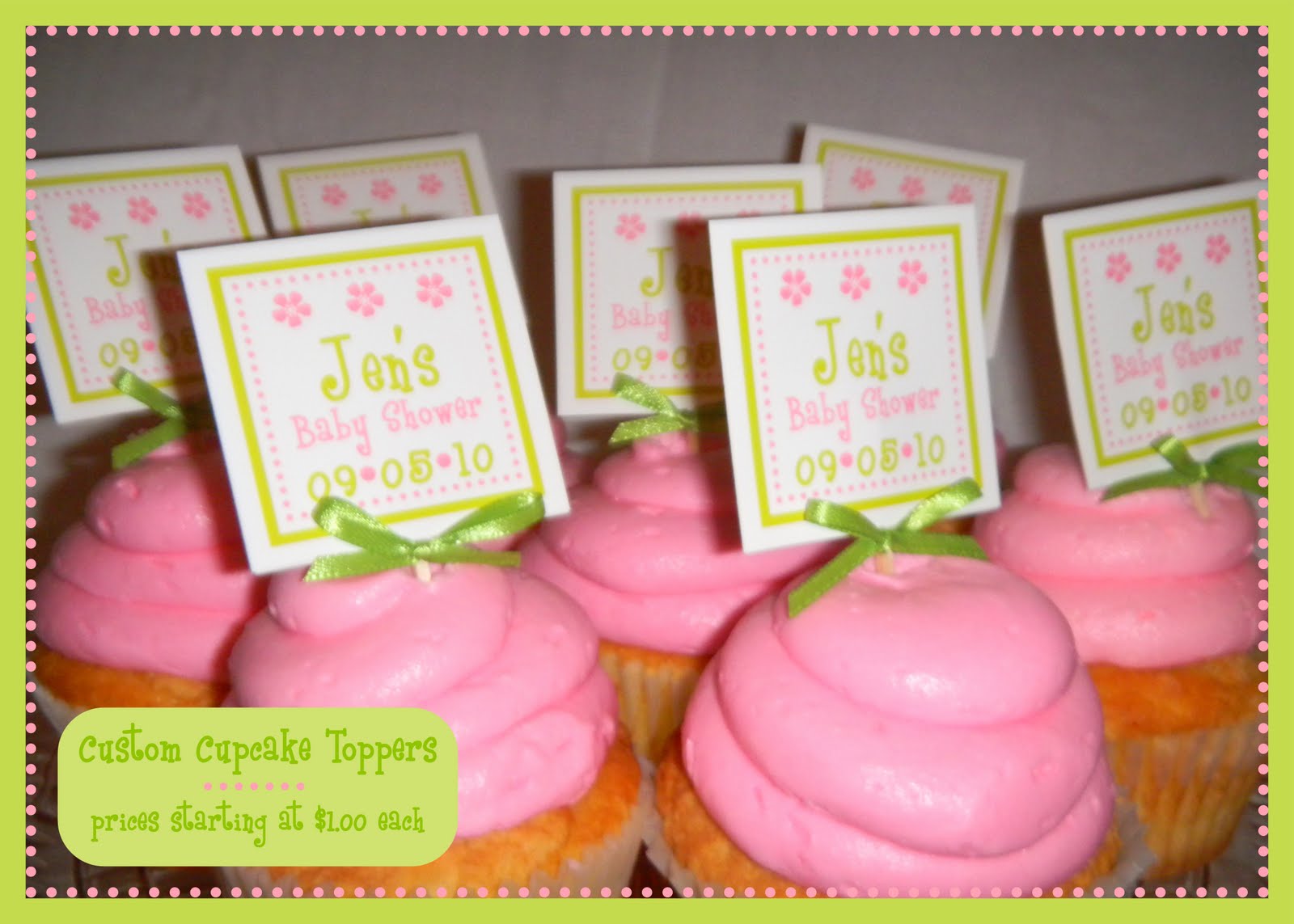 Jen Redman Printing & Design CUPCAKE TOPPERS, TAKEOUT FAVOR BOXES