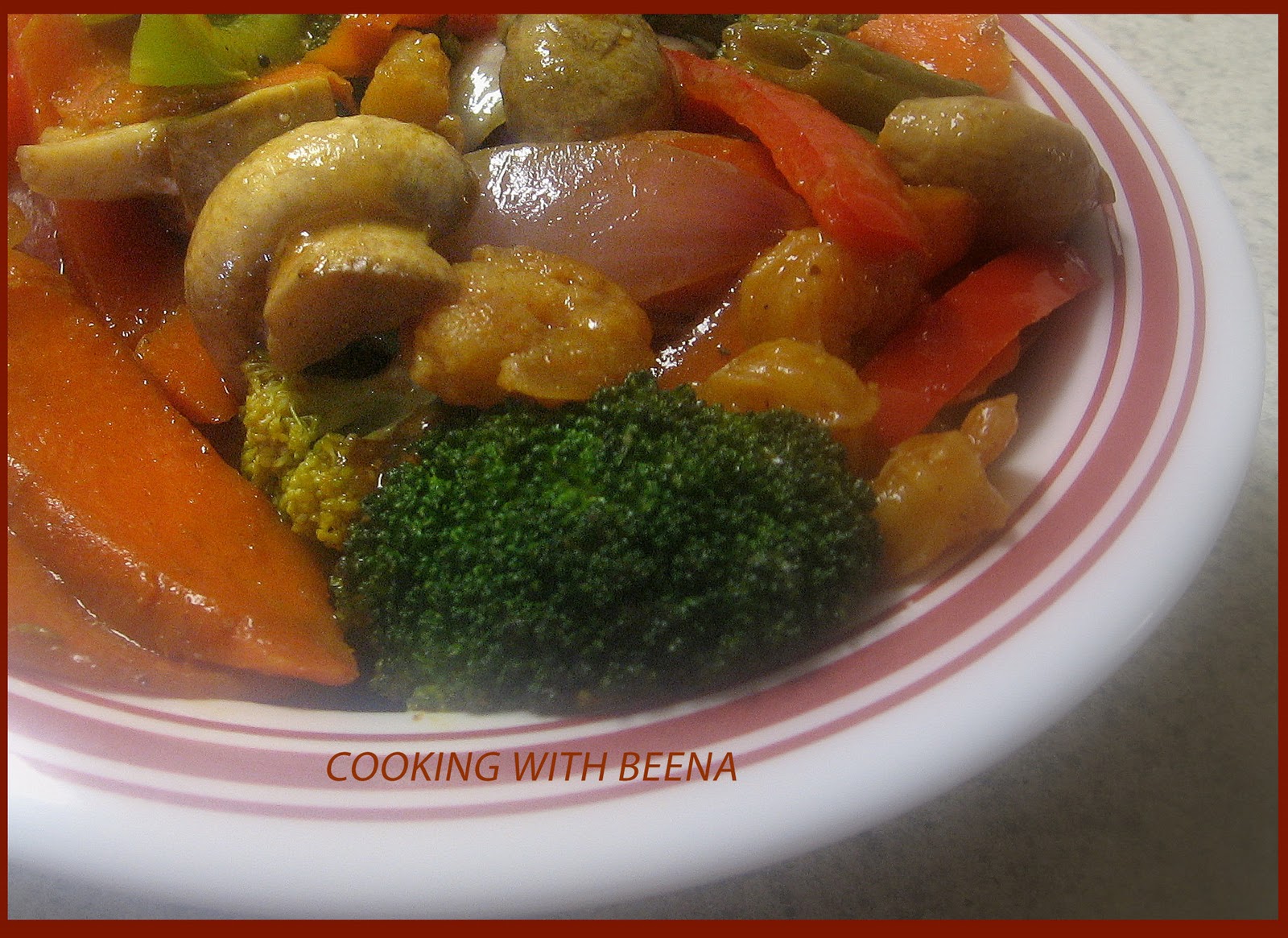 Cooking with Beena Vegetable Stir Fry with Shrimp