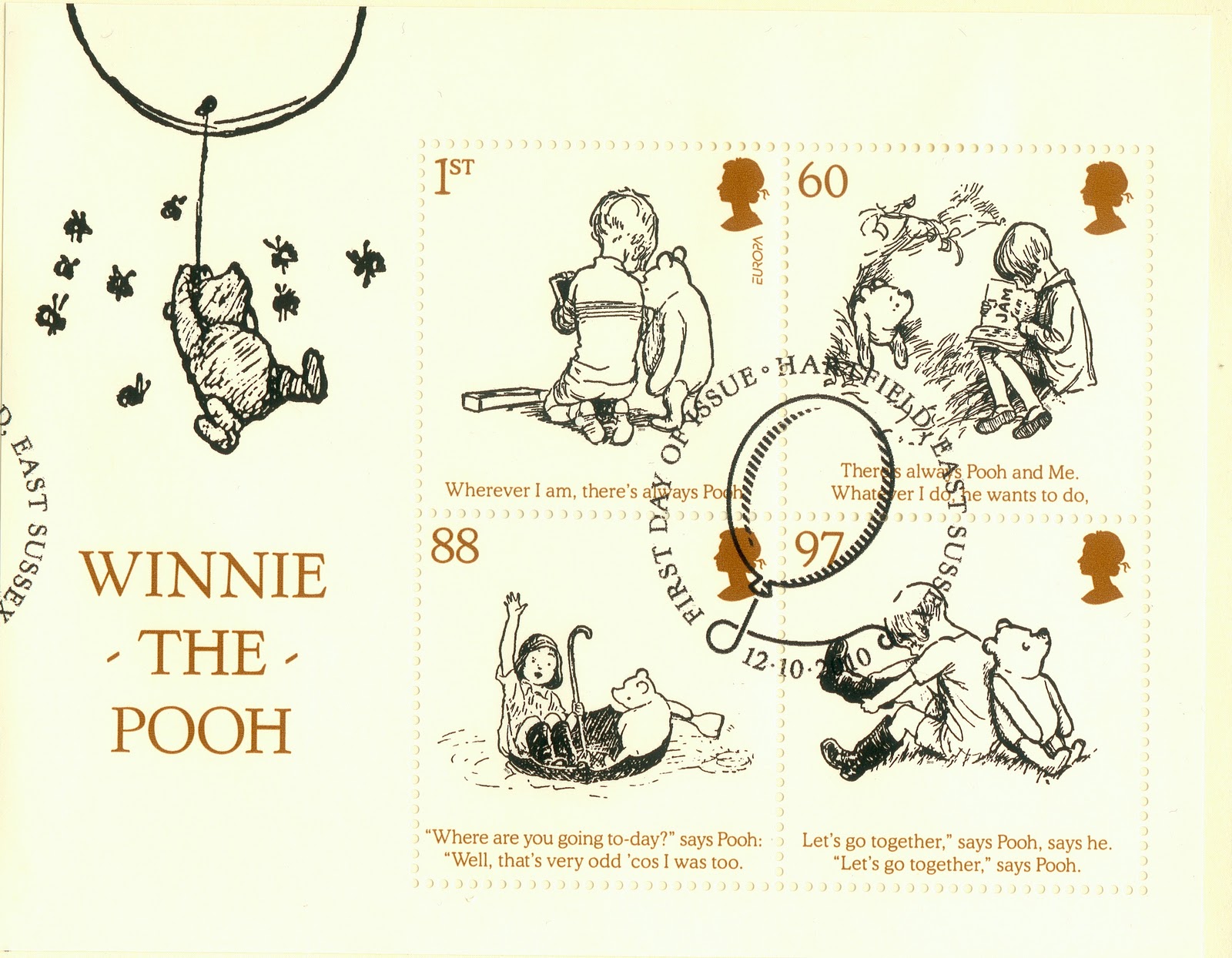 Covers and stamps of the World Winnie l'ourson , WinniethePooh