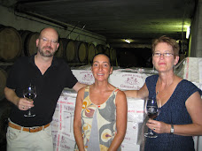 Bill Tieleman, Laurence Feraud of Domaine du Pegau, and Shirley Ross, Chateauneuf-du-Pape, France