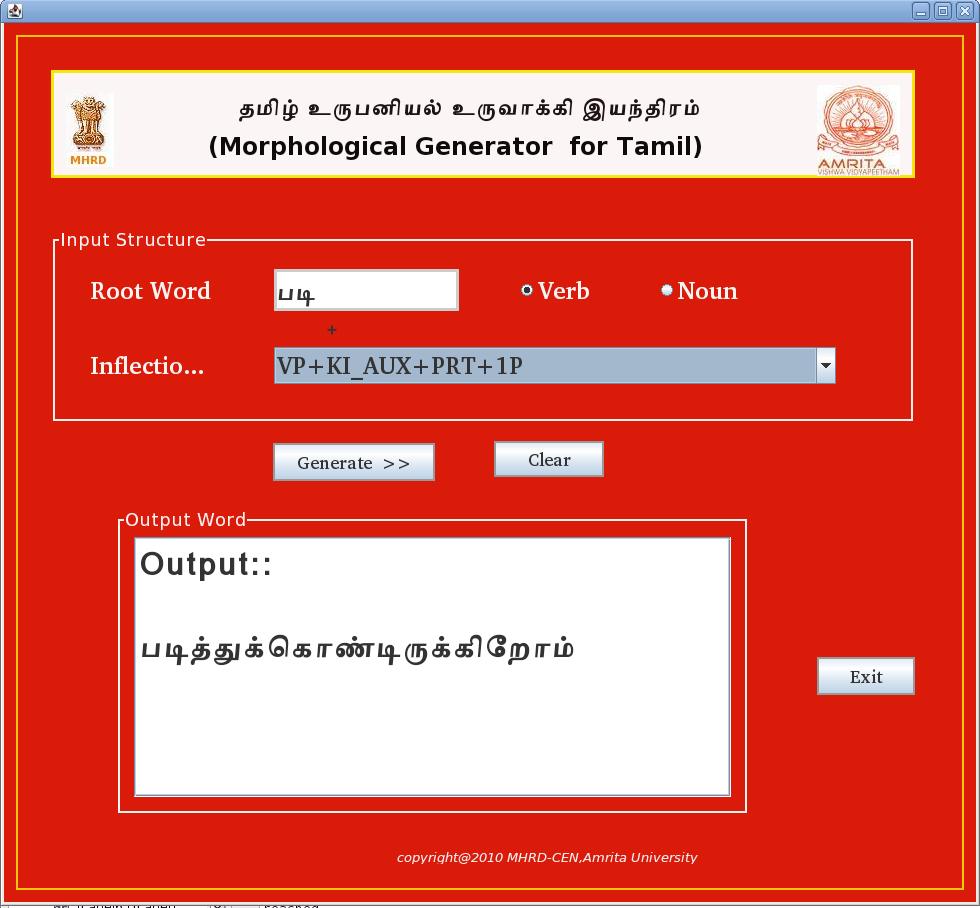 Anand Kumar M Morphological Generator For Tamil (Novel Algorithm)