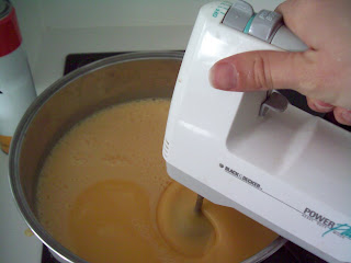 combine egg and chocolate