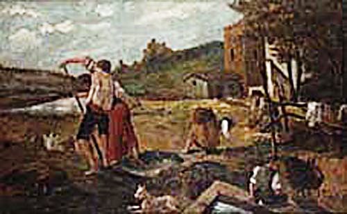 Escena campesina Escena campesina, Juan Martínez Abades, Pintor español, Paisajes de Juan Martínez Abades, Pintor Martínez Abades, Pintores españoles, Pintores Asturianos, Martínez Abades
