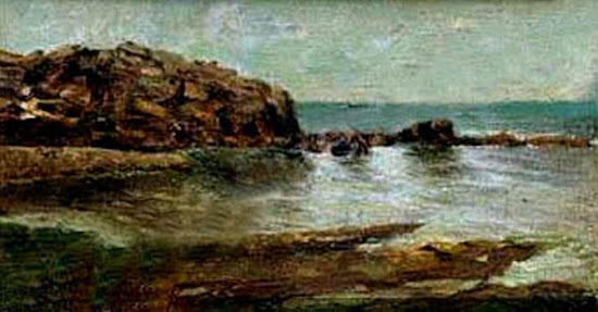 Costa rocosa Costa rocosa, Juan Martínez Abades, Pintor español, Paisajes de Juan Martínez Abades, Pintor Martínez Abades, Pintores españoles, Pintores Asturianos, Martínez Abades