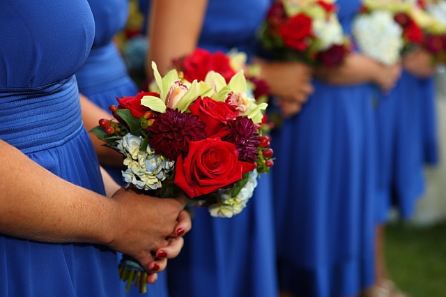 bottom row: blue bridesmaids