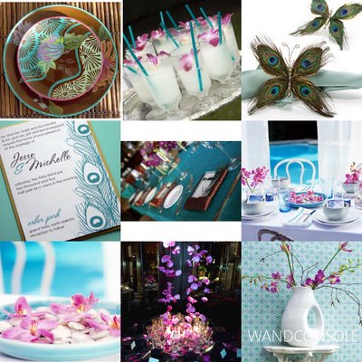Turquoise Wedding Ideas on Wedding Madness And Other Such Chaos  More Peacock Stuff