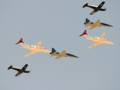 AETC, Air Education and Training Command Composite Flyby - T1 Jayhawk, T6 Teaxn, T38 Talon