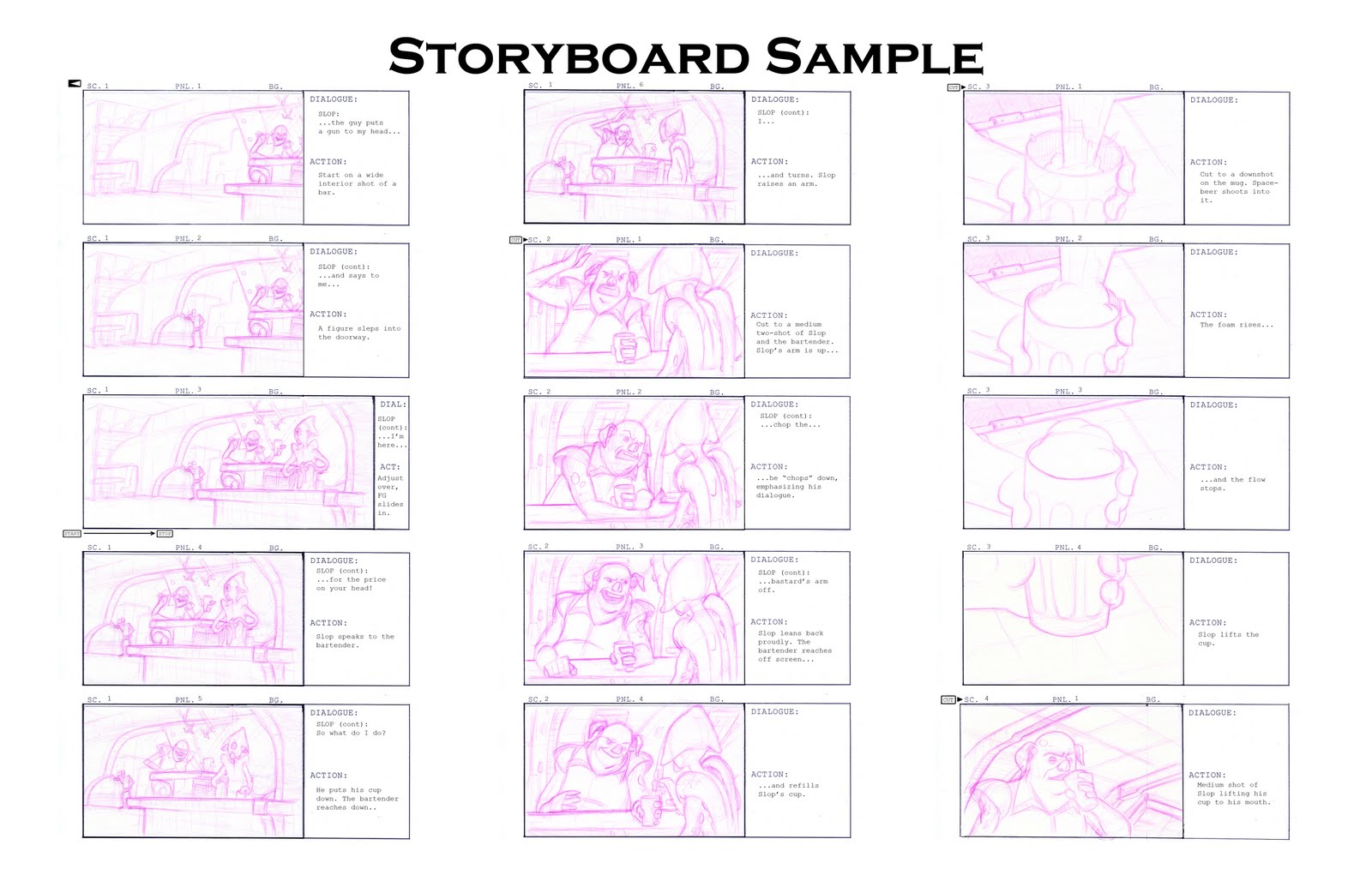 LMU Animators: Storyboard Sample
