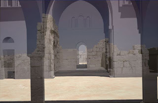 Reconstrucción infográfica del Palacio Omeya de Amman (Jordania) sobre los restos arqueológicos [LAAC]