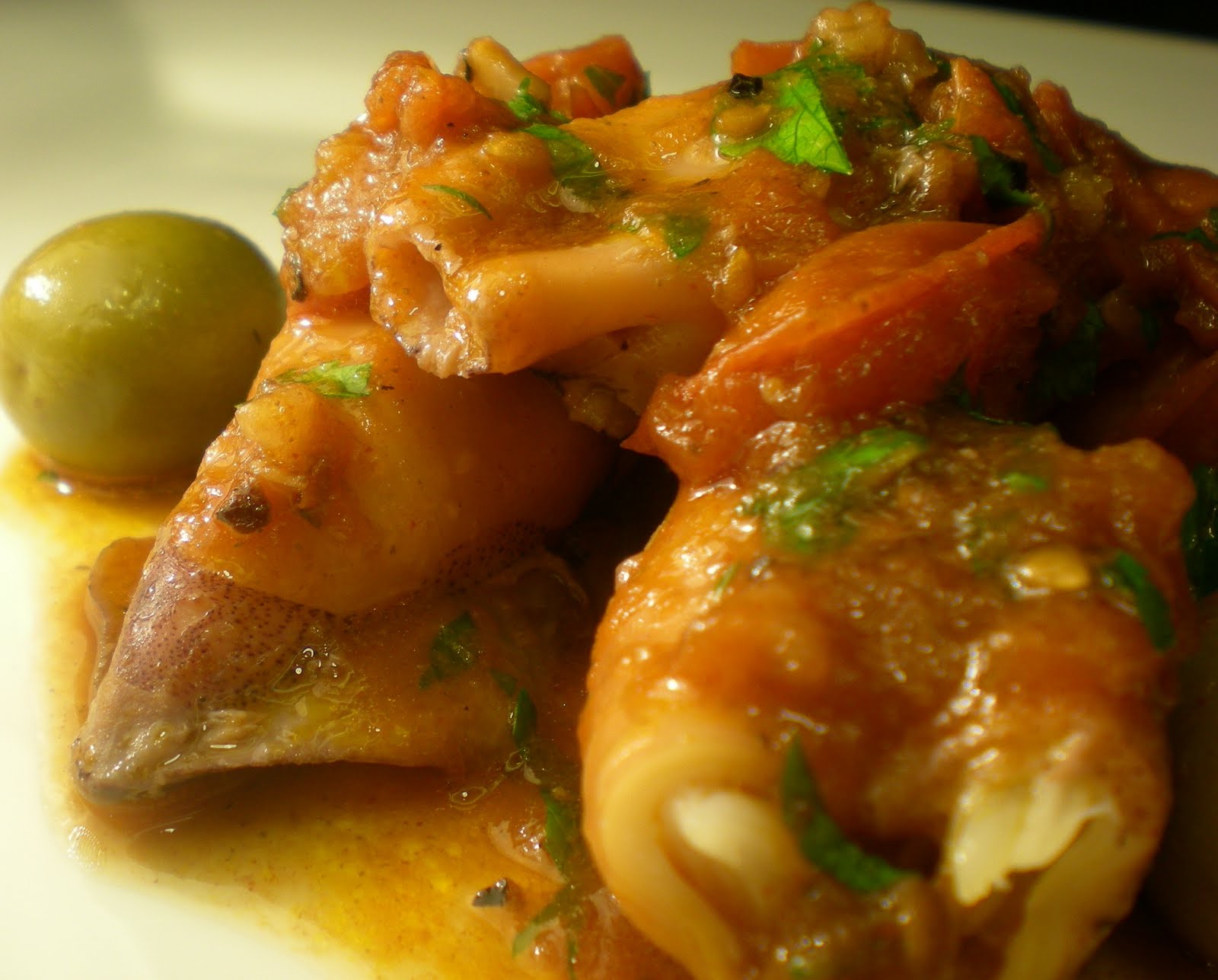 Greg's World on a Plate: Spanish Style Stuffed Squid