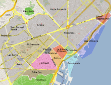 Map of Barcelona's neighborhoods