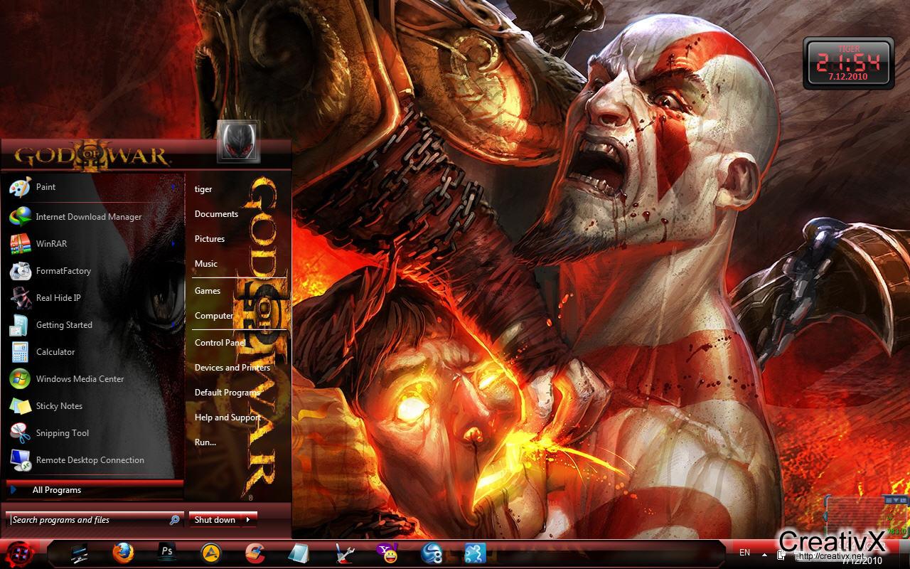 God of war windows 7 gaming theme themeexpart