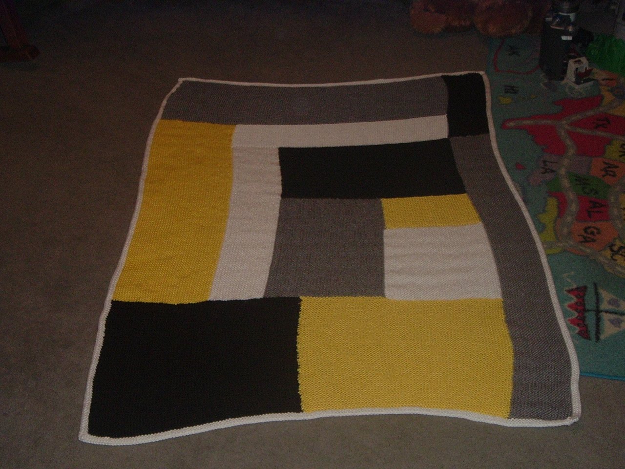 Knit and Pray Modern Log Cabin Blanket