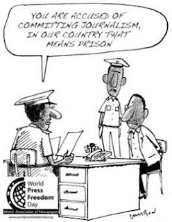 caricatura jornalista acusado de terrorismo