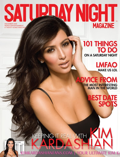 Hot Kim Kardashian on Saturday Night Magazine Cover