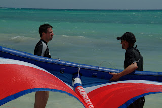 , Student at Coco Beach, Playa Del Carmen Kiteboarding
