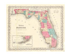 Map of Florida circa 1860