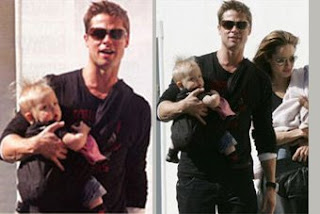 Και ο Brad Pitt, υπέροχος μπαμπάς, φοράει το μωρό του
