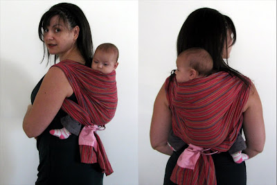 Μικρό μωρό στην πλάτη με μάρσιπο sling