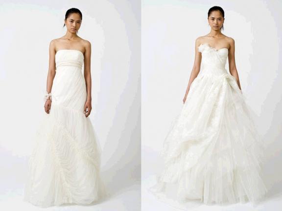 wedding dresses 2011 vera wang. LOVE these colored gowns.