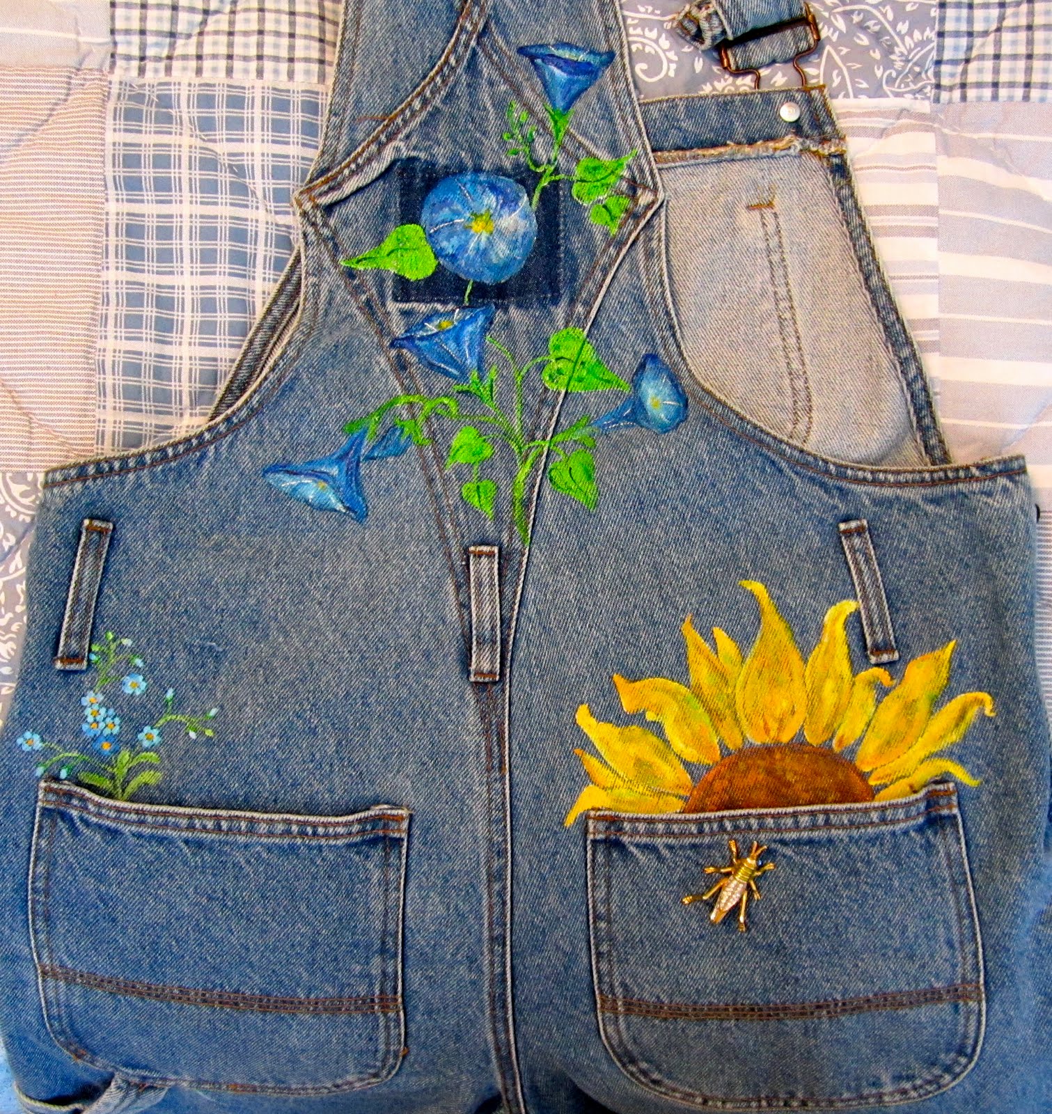 peggy's mixedup art! Painting on denim!!!! Try it, you'll like it!