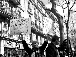 manifestant, lycéens, paris, 15 avril, 2008