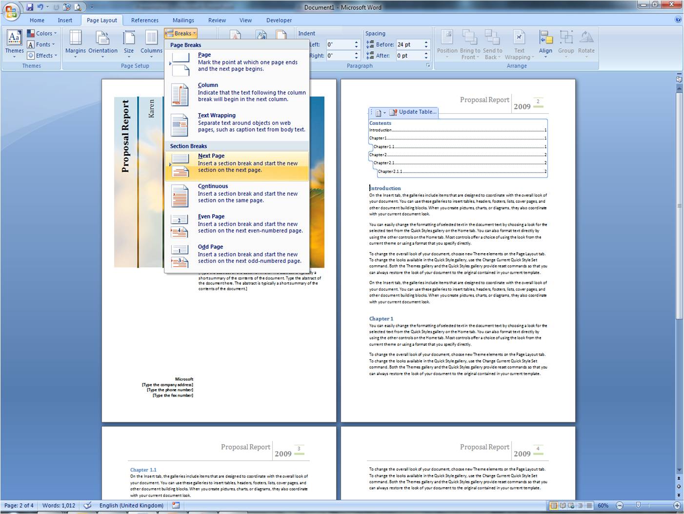 Ms Office Helping You and Me Headers, Footers, Page Numbers