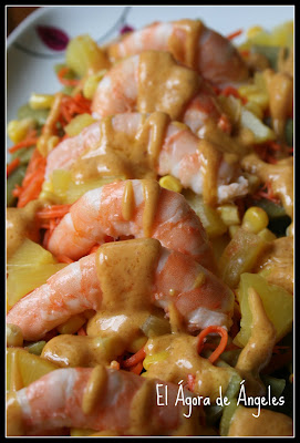  ENSALADA DE JUDÍAS VERDES CON LANGOSTINOS 