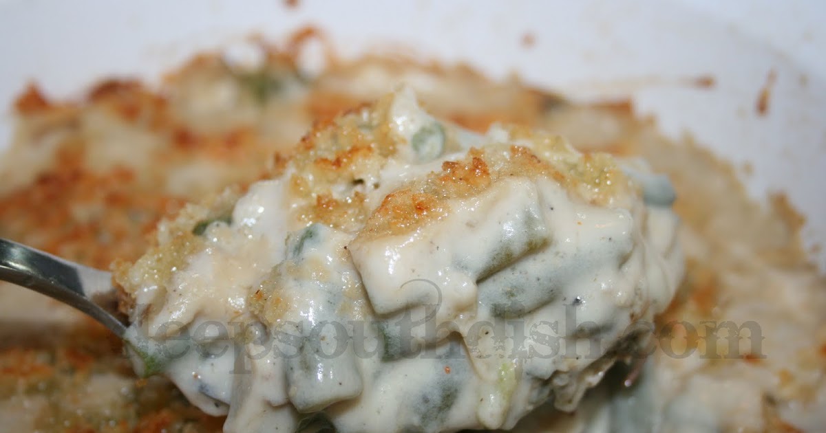 Deep South Dish Green Bean Casserole with Crumb Topping