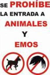 No se permite la entrada de: