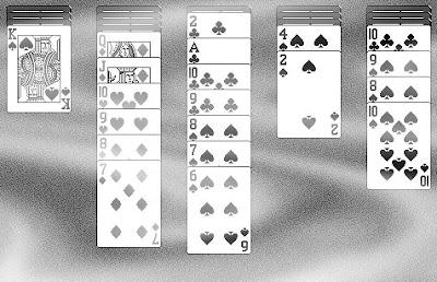 The daunting 4-suite Spider Solitaire level.