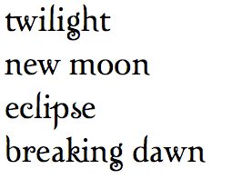 Twilight font copy and paste image