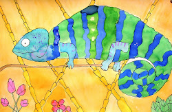 watercolor lesson chameleon cool chameleons space drawing lessons paintings cameleon project painting watercolour deep class sparkle leaves dcg wet water