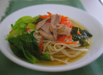 miso soup udon with tuna