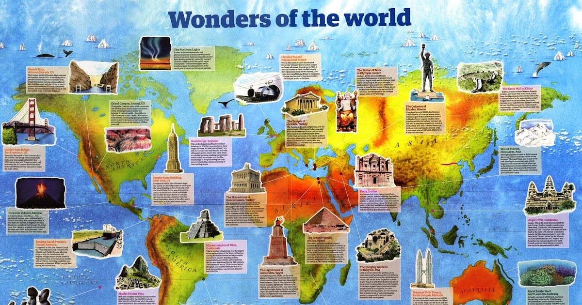 Hand Made Maps Ltd 28 Wonders of the World