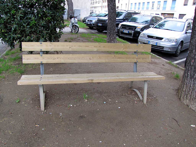 Bench outside the Questura, Central Police Station, Livorno