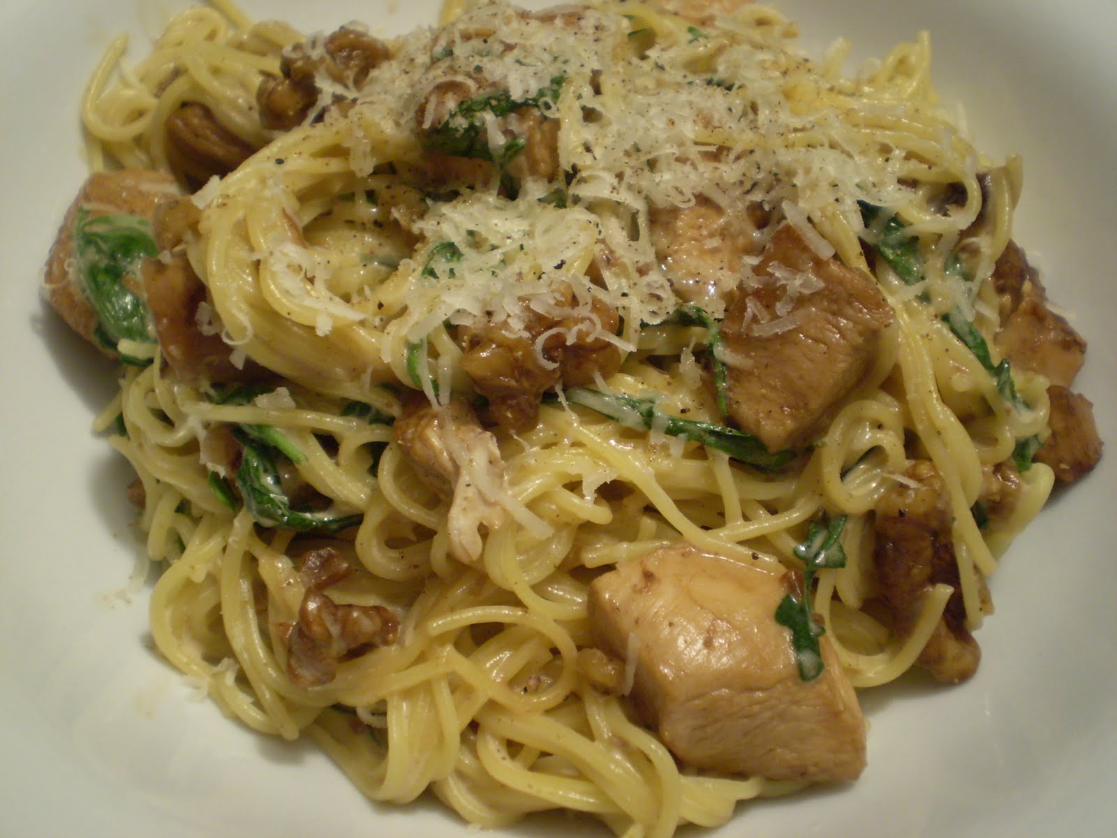 Kyckling Pasta Creme Fraiche Parmesan Vitlök