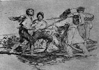 Arte y pintura, grabado de Francisco de Goya de la serie los Desastres de la guerra