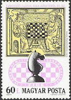 Ajedrez por correspondencia, sello sobre ajedrez de Hungría