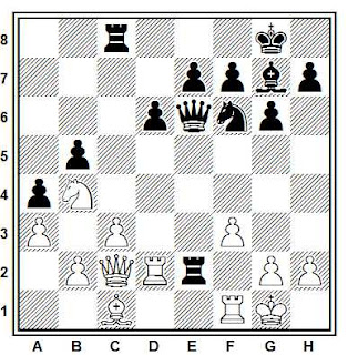 Posición de la partida de ajedrez Shvager - Akkerman (Riga, 1978)