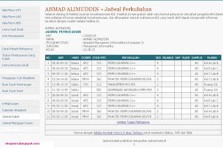 jadwal kuliah bsi semsester 6 wolter MI.6B.23, Ahmad Alimuddin