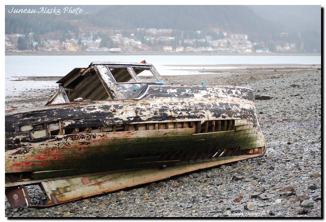 Juneau Alaska Photo Abandoned Boat