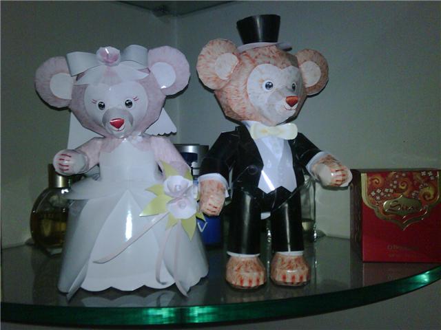 Casal de ursos noivos