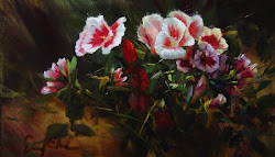 oil daniel painting edmondson paintings prima alla godetia flower studio painters flowers sketches