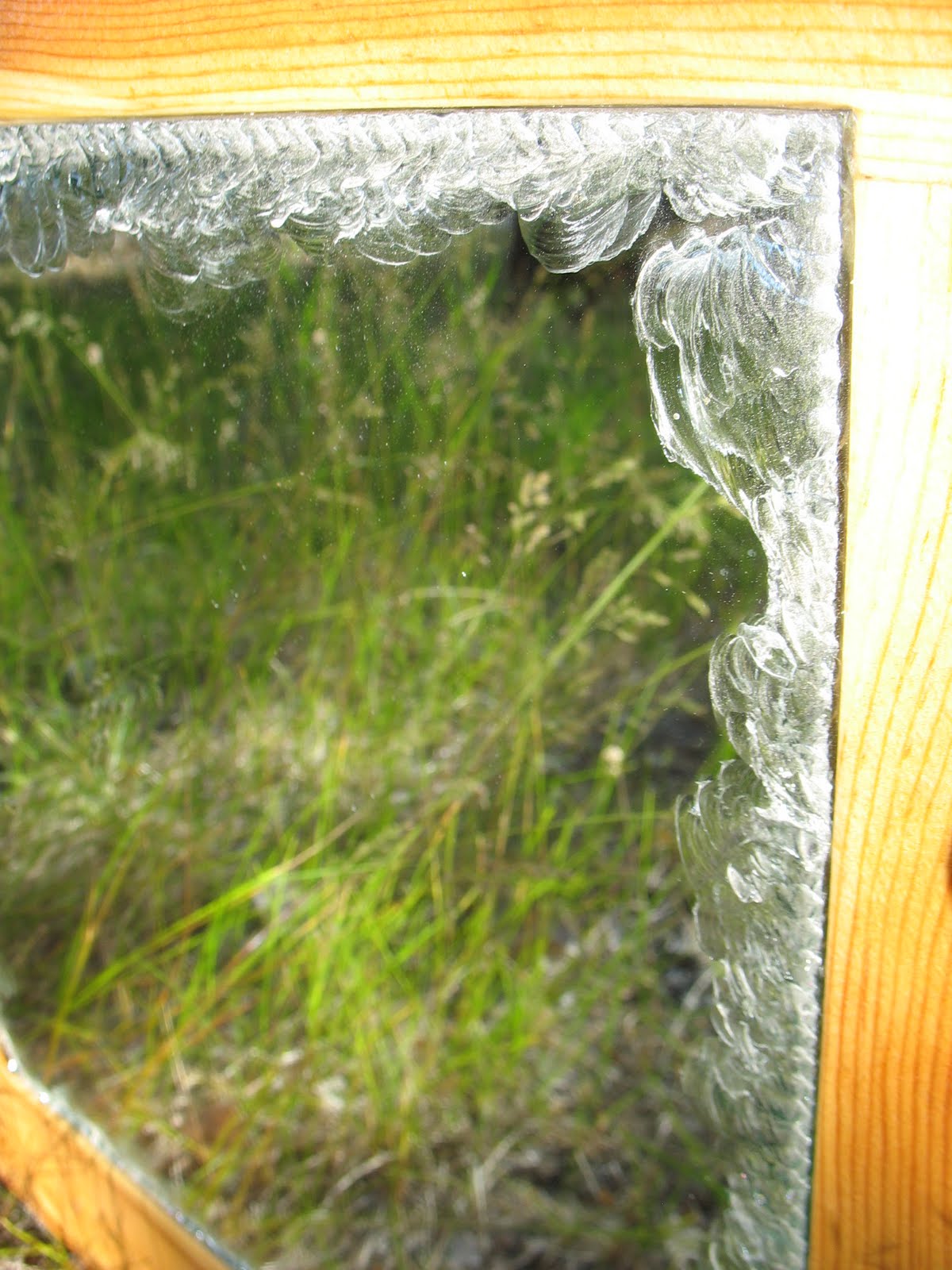 Lost in Desert Designs Chipped edge mirror with simple recycled pine frame