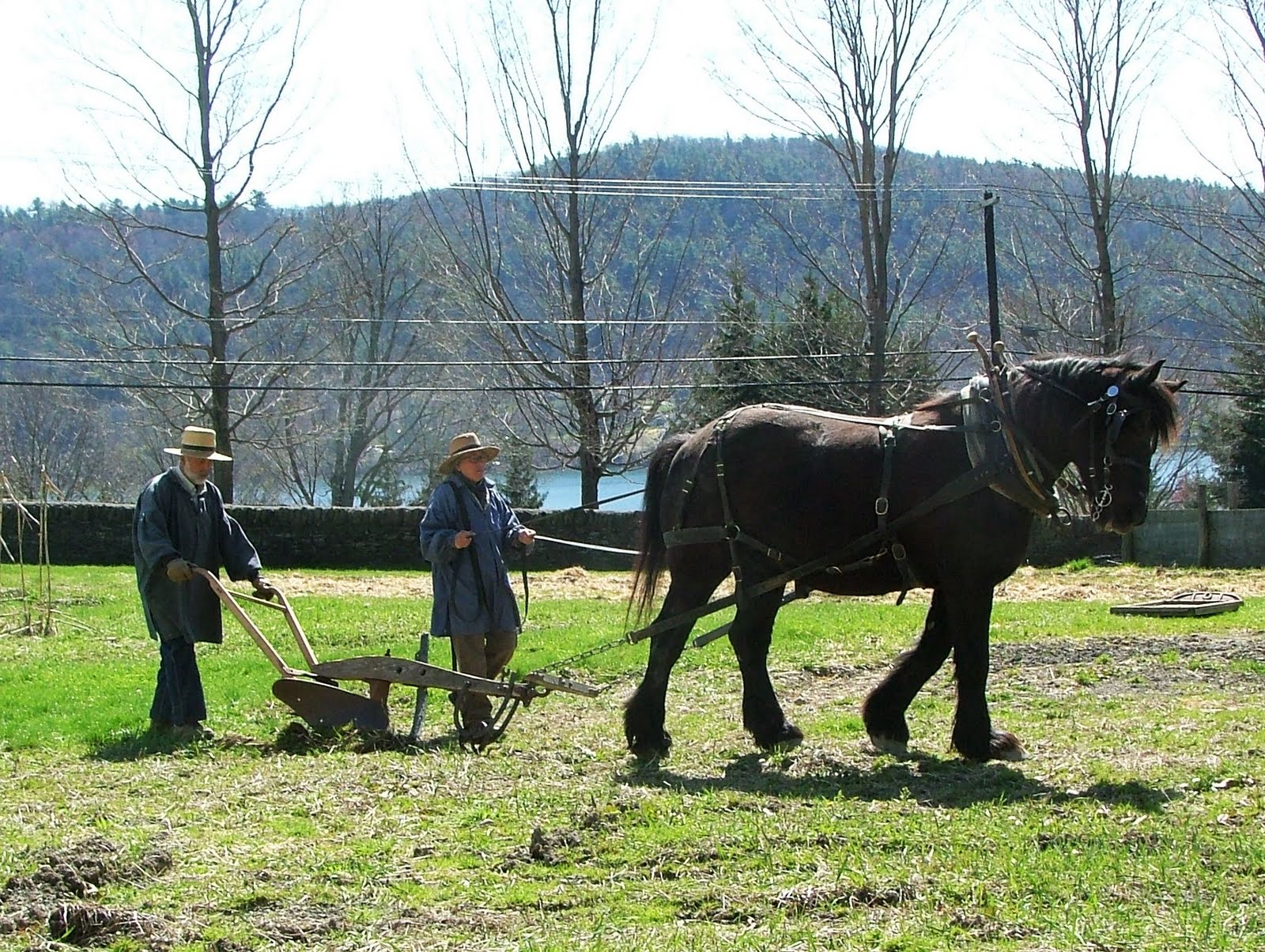 Rural Blacksmith Fresh Tilled Soil Using the 1830’s Horsedrawn Plow
