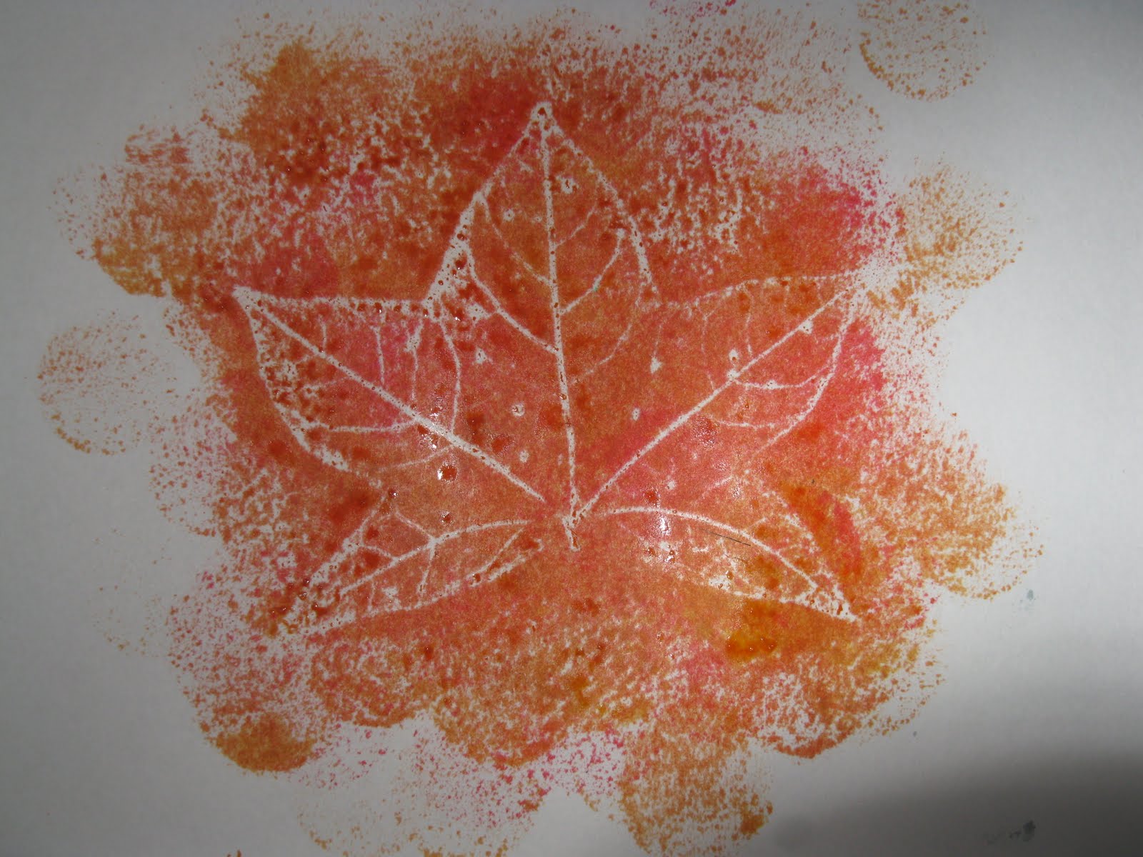 Erin's Easel Leaf Rubbing Paintings