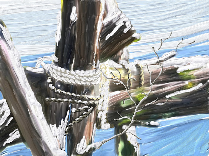 Fenceposts - Oil - Winter