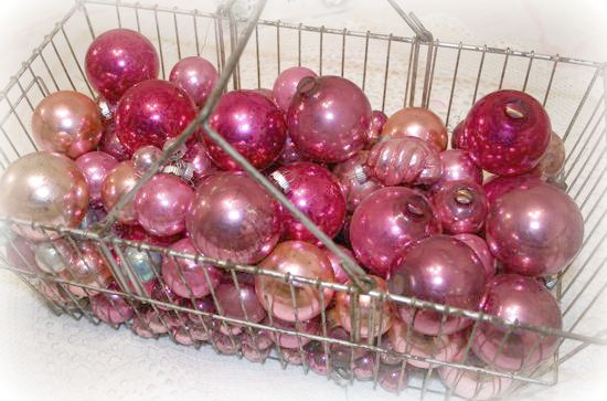 Vintage Pink Christmas Balls