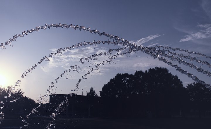 Hospital Fountain at Sunset